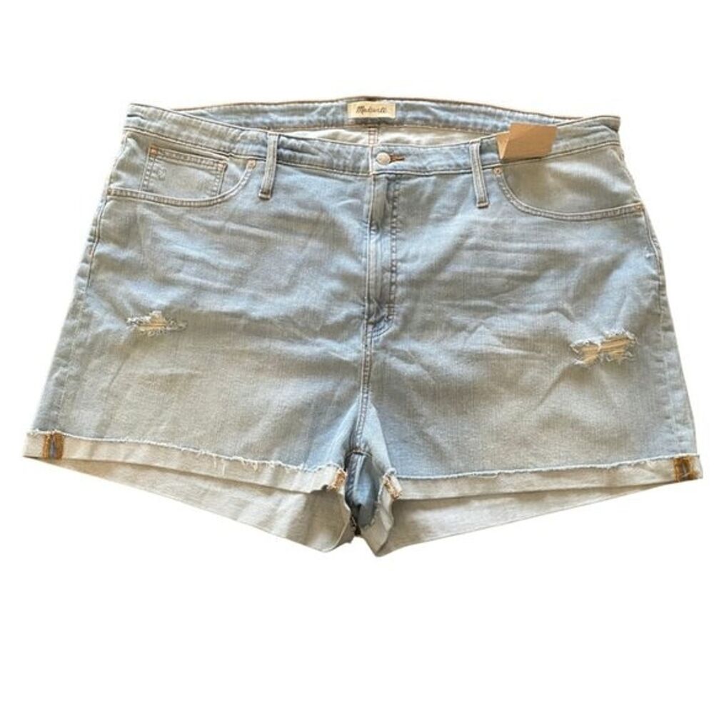 Madewell High Rise Denim Jean Shorts Distressed Light Wash Size 37 or Women 18